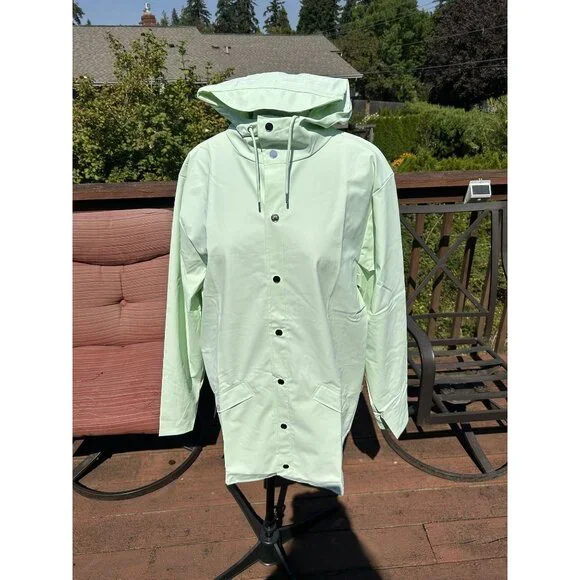 Rains Unisex Rain Jacket, Waterproof, Color Mineral Green, Size Large & X-Large - Picture 3 of 11